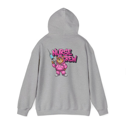 Nurse Crew Hoodie — Cute Teddy Nurse with Syringe Graphic