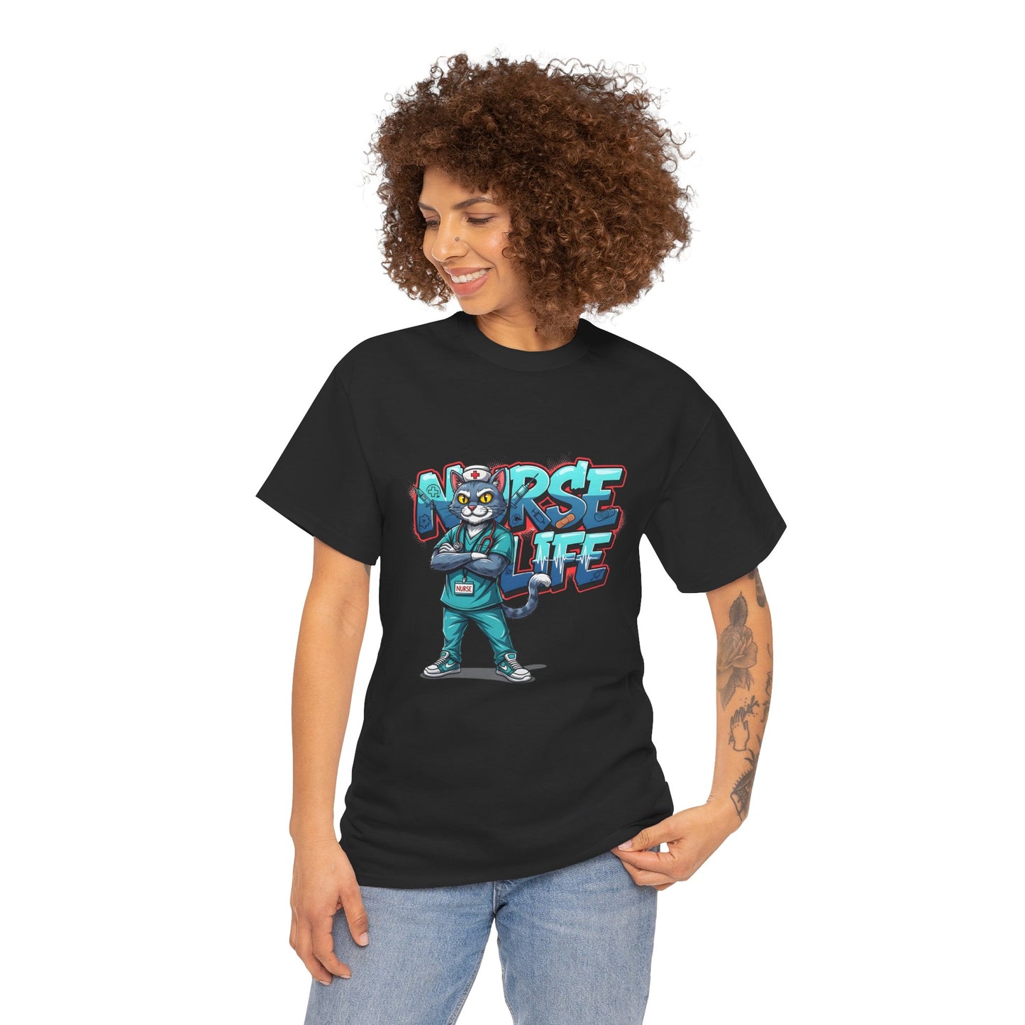 Unisex Nurse Life Graphic Tee — Cool Cartoon Nurse Design
