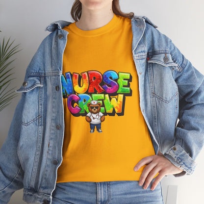 Nurse Crew Graphic Tee — Colorful Cartoon Nurse Appreciation Shirt