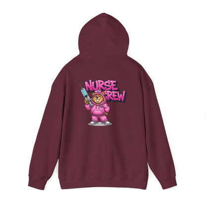 Nurse Crew Hoodie — Cute Teddy Nurse with Syringe Graphic