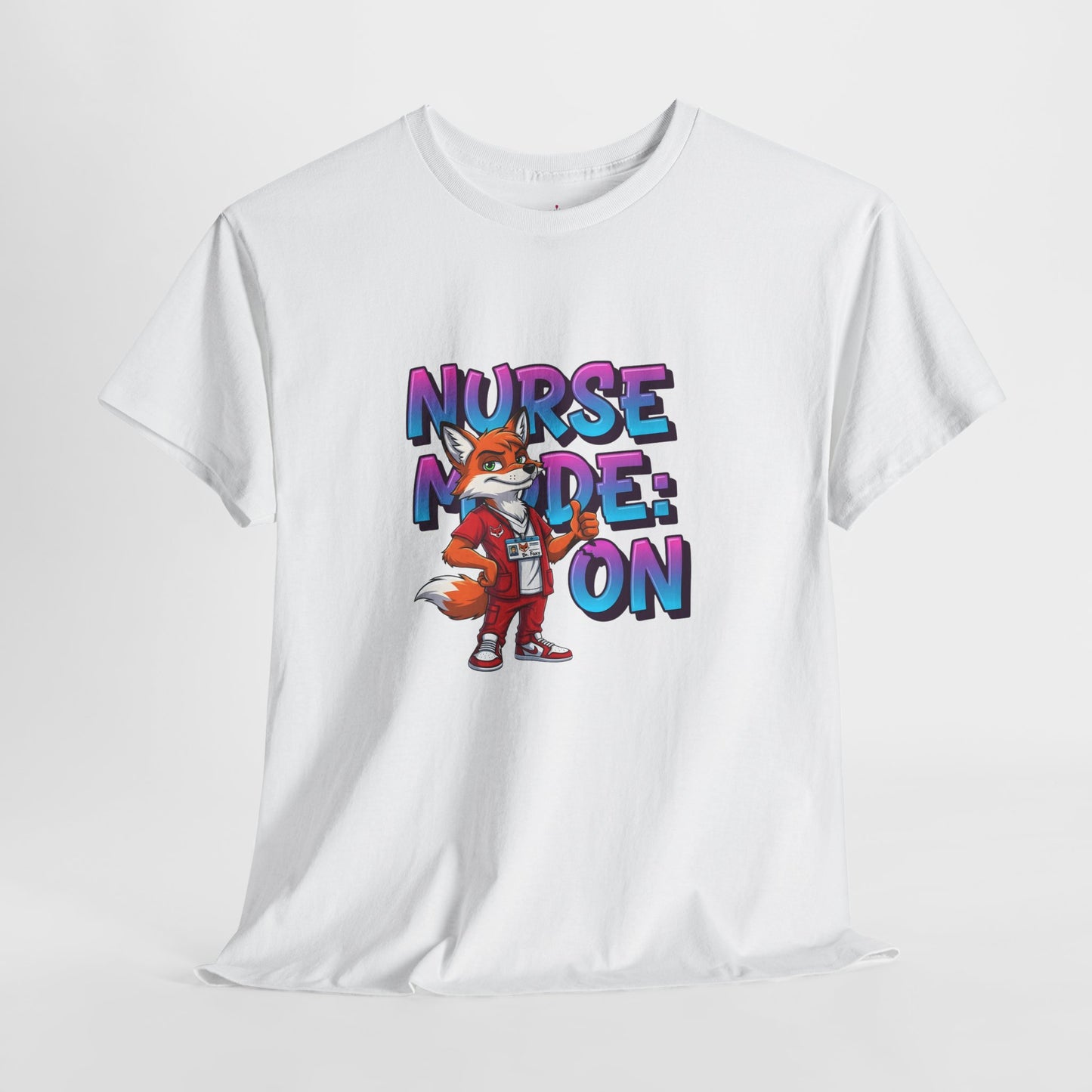 Nurse Mode On T‑Shirt — Cute Fox Nurse Graphic Tee for Nurses & Nursing Students