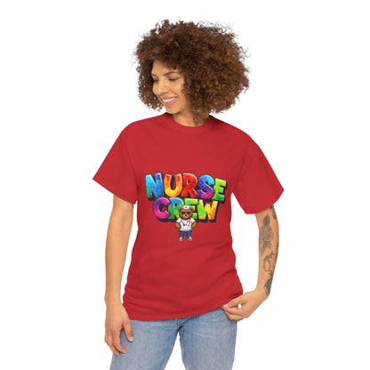 Nurse Crew Graphic Tee — Colorful Cartoon Nurse Appreciation Shirt