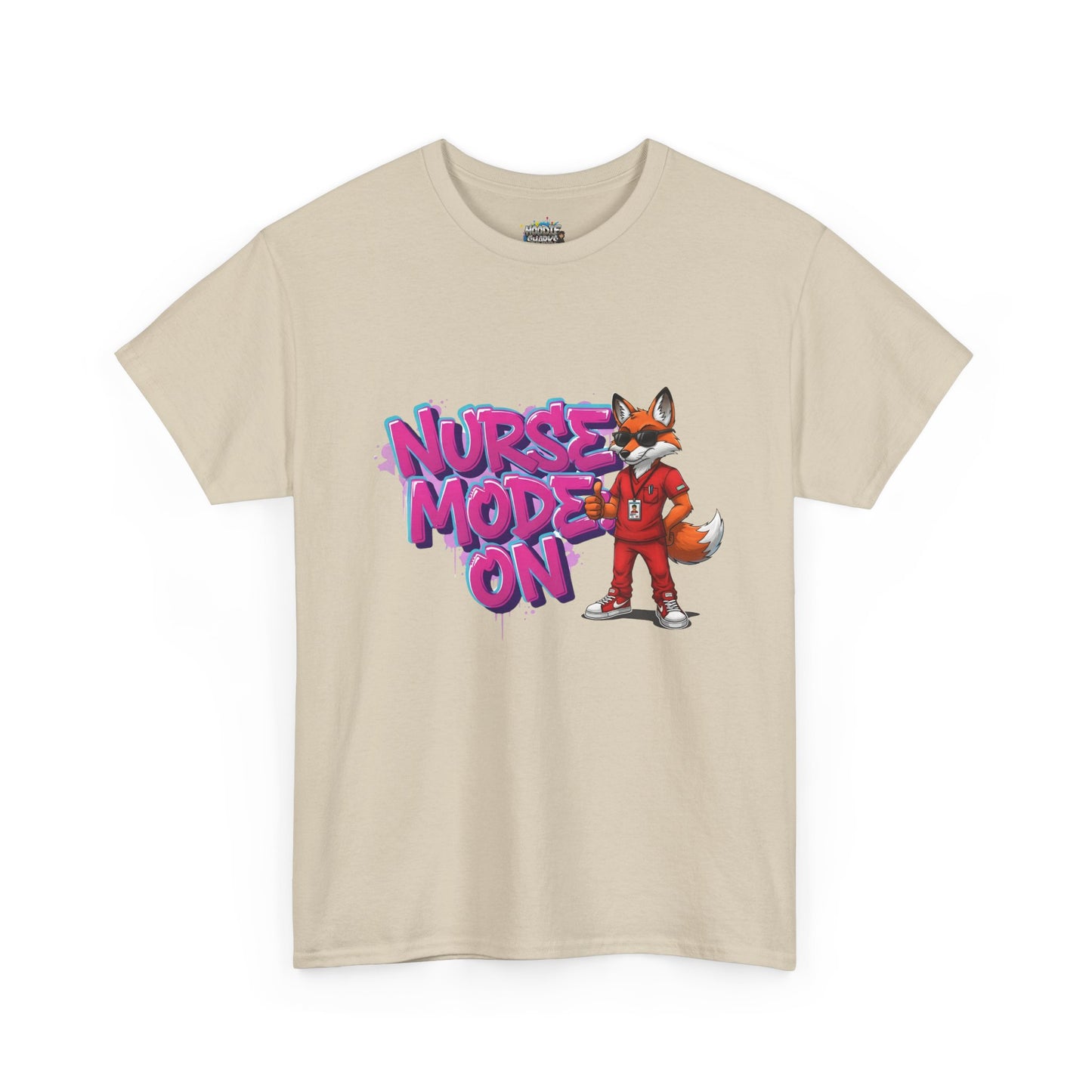 Nurse Mode On T-Shirt — Cute Fox Nurse Graphic Tee for Healthcare Workers