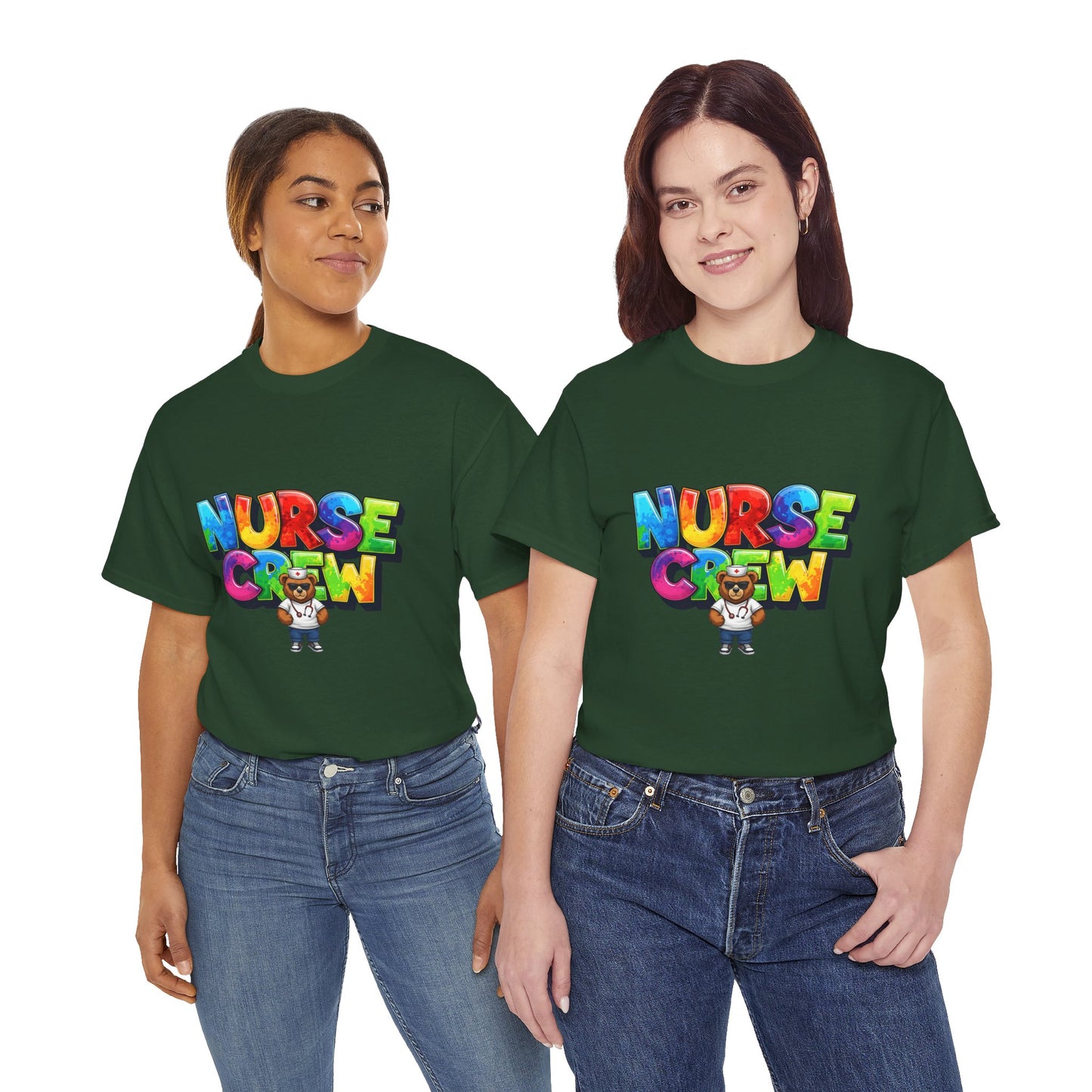 Nurse Crew Graphic Tee — Colorful Cartoon Nurse Appreciation Shirt
