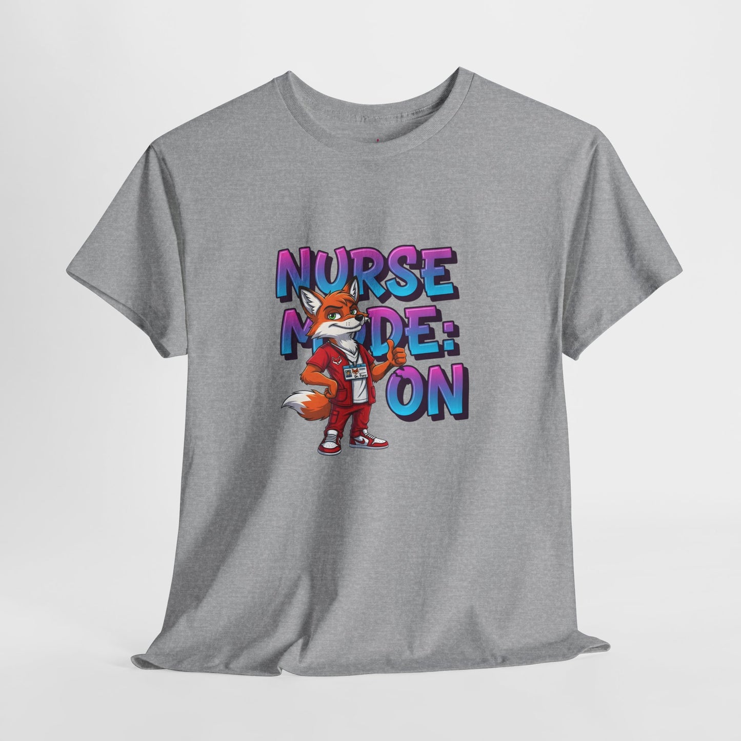 Nurse Mode On T‑Shirt — Cute Fox Nurse Graphic Tee for Nurses & Nursing Students