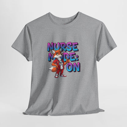 Nurse Mode On T‑Shirt — Cute Fox Nurse Graphic Tee for Nurses & Nursing Students