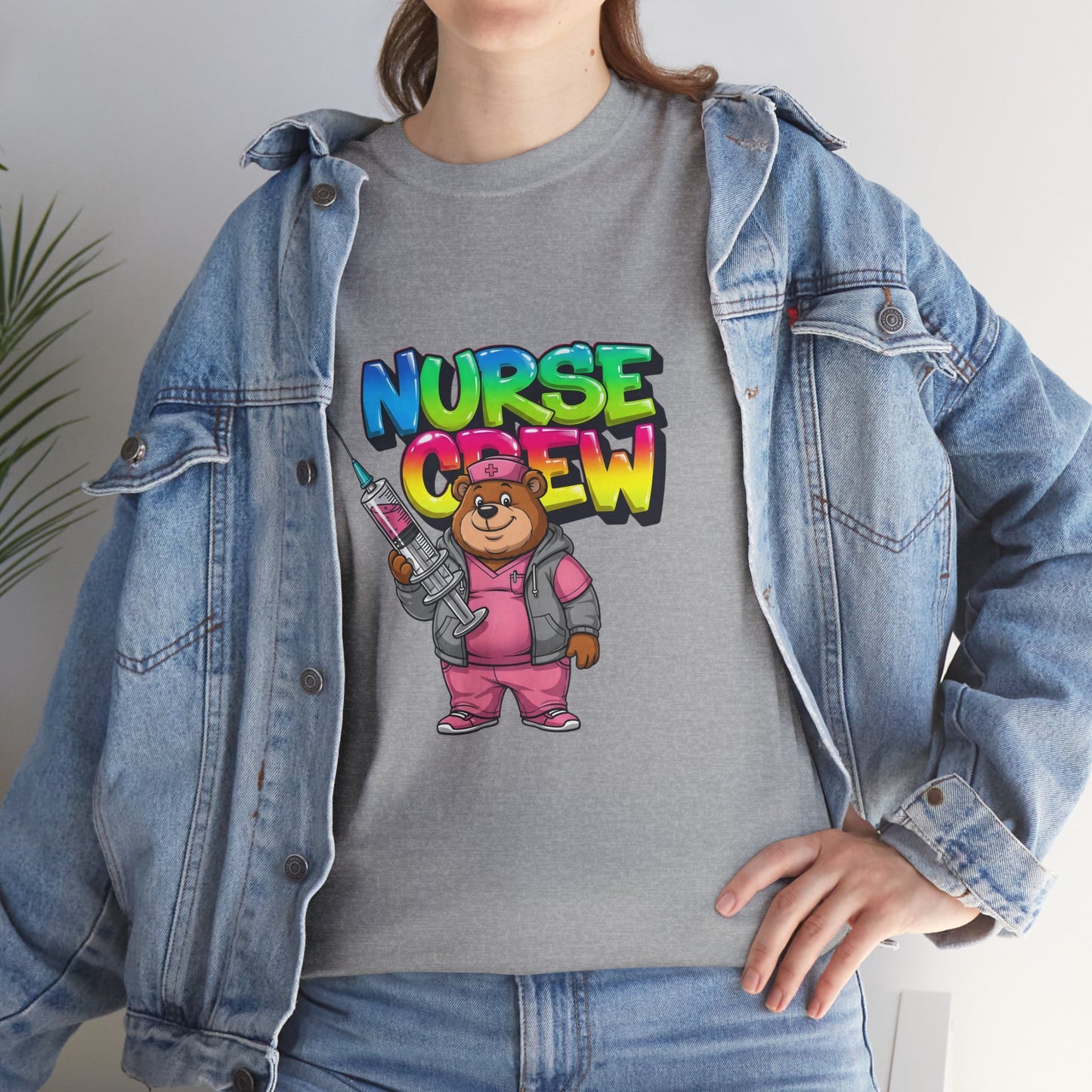 Nurse Crew T-Shirt — Cute Cartoon Nurse Bear Graphic Tee