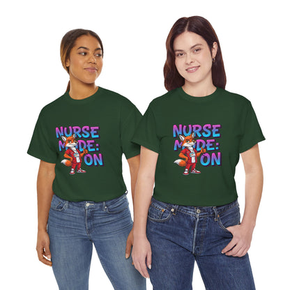 Nurse Mode On T‑Shirt — Cute Fox Nurse Graphic Tee for Nurses & Nursing Students