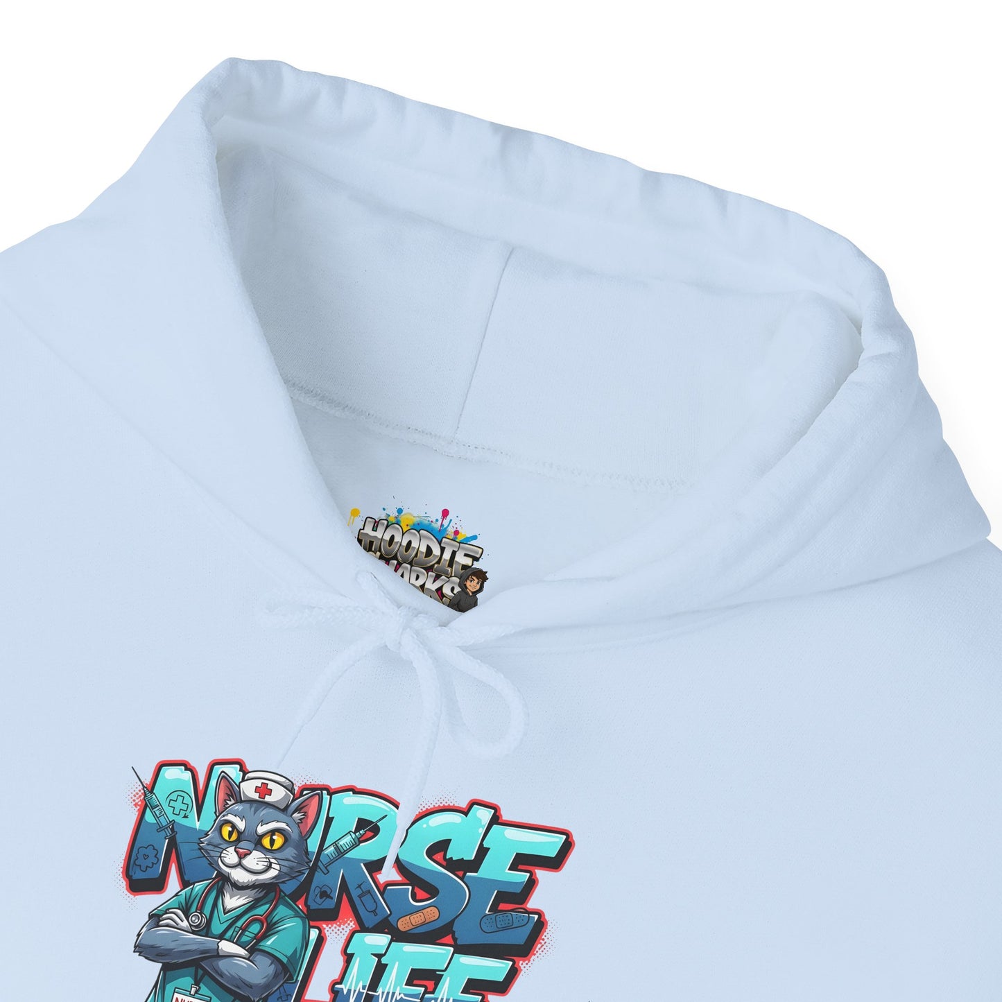 Unisex Nurse Life Hoodie — Cute Cartoon Nurse Graphic Pullover