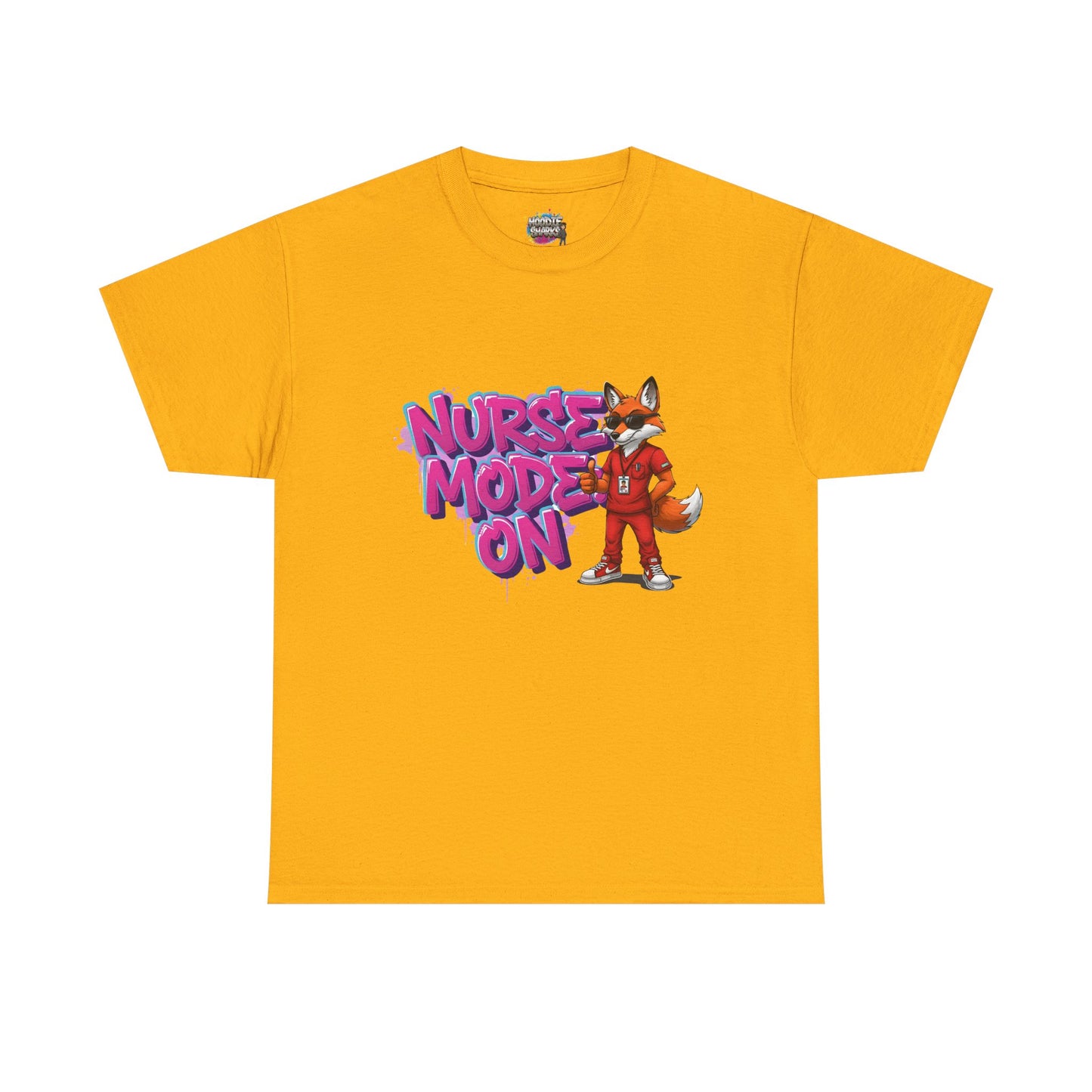 Nurse Mode On T-Shirt — Cute Fox Nurse Graphic Tee for Healthcare Workers
