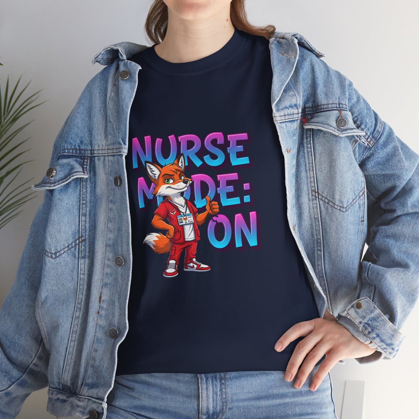 Nurse Mode On T‑Shirt — Cute Fox Nurse Graphic Tee for Nurses & Nursing Students