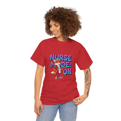 Nurse Mode On T‑Shirt — Cute Fox Nurse Graphic Tee for Nurses & Nursing Students