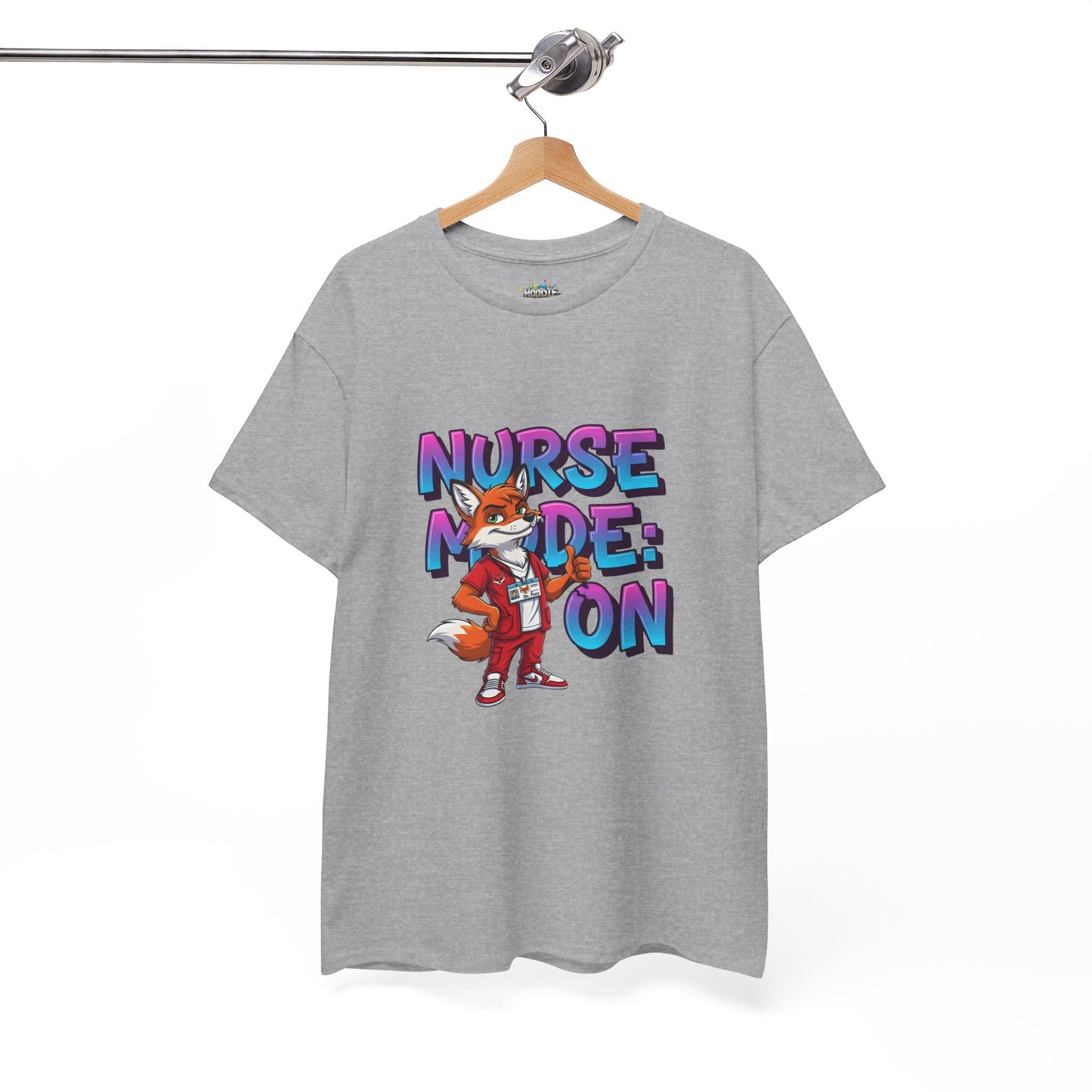 Nurse Mode On T‑Shirt — Cute Fox Nurse Graphic Tee for Nurses & Nursing Students