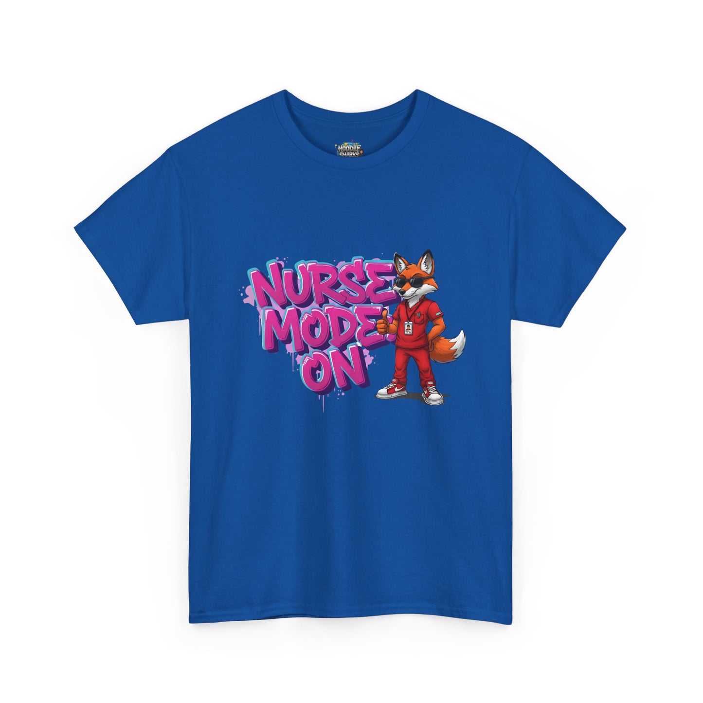 Nurse Mode On T-Shirt — Cute Fox Nurse Graphic Tee for Healthcare Workers
