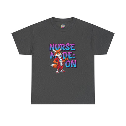 Nurse Mode On T‑Shirt — Cute Fox Nurse Graphic Tee for Nurses & Nursing Students