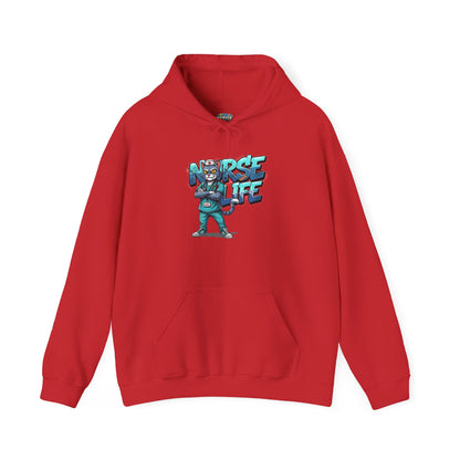 Unisex Nurse Life Hoodie — Cute Cartoon Nurse Graphic Pullover