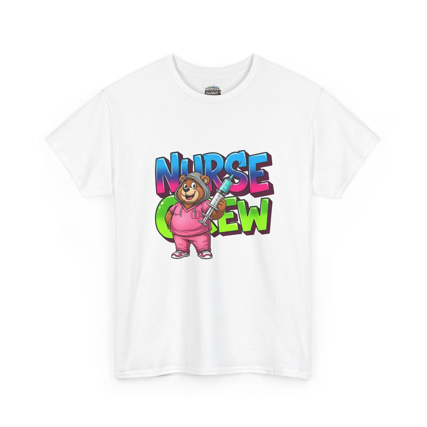 Nurse Crew Bear T‑Shirt — Cute Pink Nurse Cartoon Tee for Nurses & Medical Staff