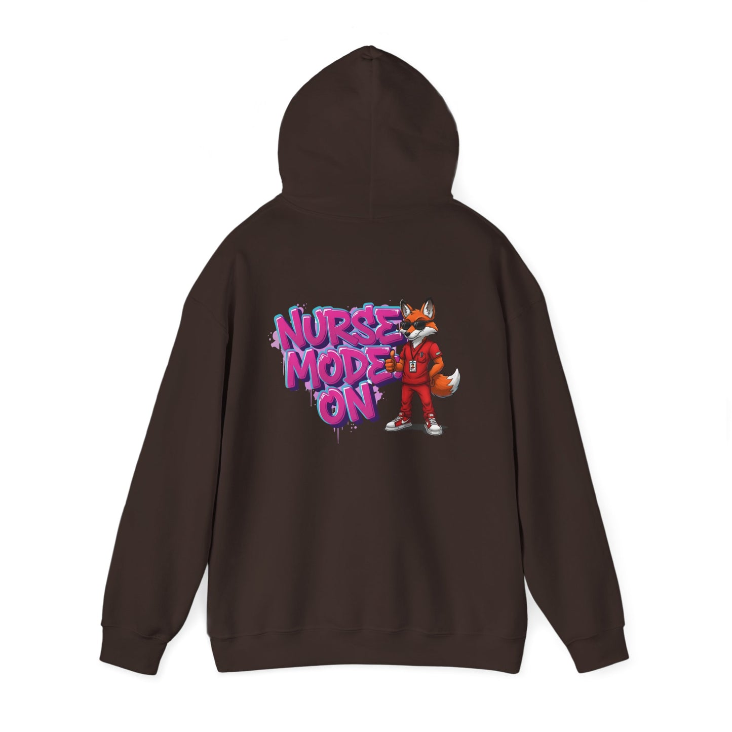 Unisex Nurse Hoodie — 'Nurse Mode On' Cute Nurse Fox Graphic Pullover