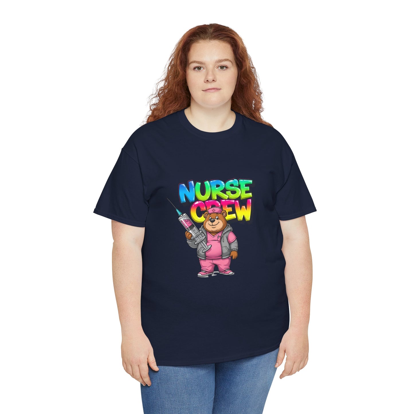 Nurse Crew T-Shirt — Cute Cartoon Nurse Bear Graphic Tee