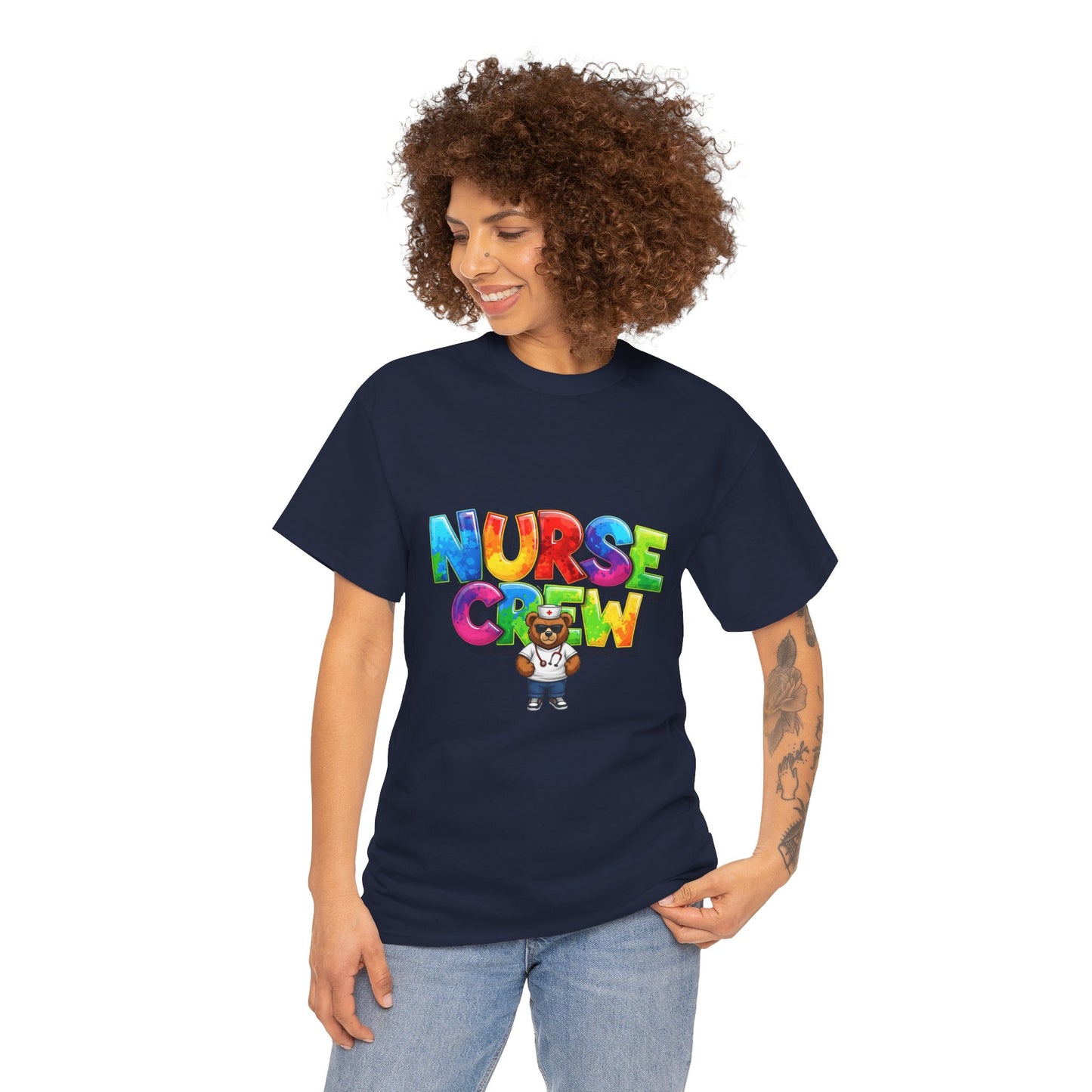 Nurse Crew Graphic Tee — Colorful Cartoon Nurse Appreciation Shirt