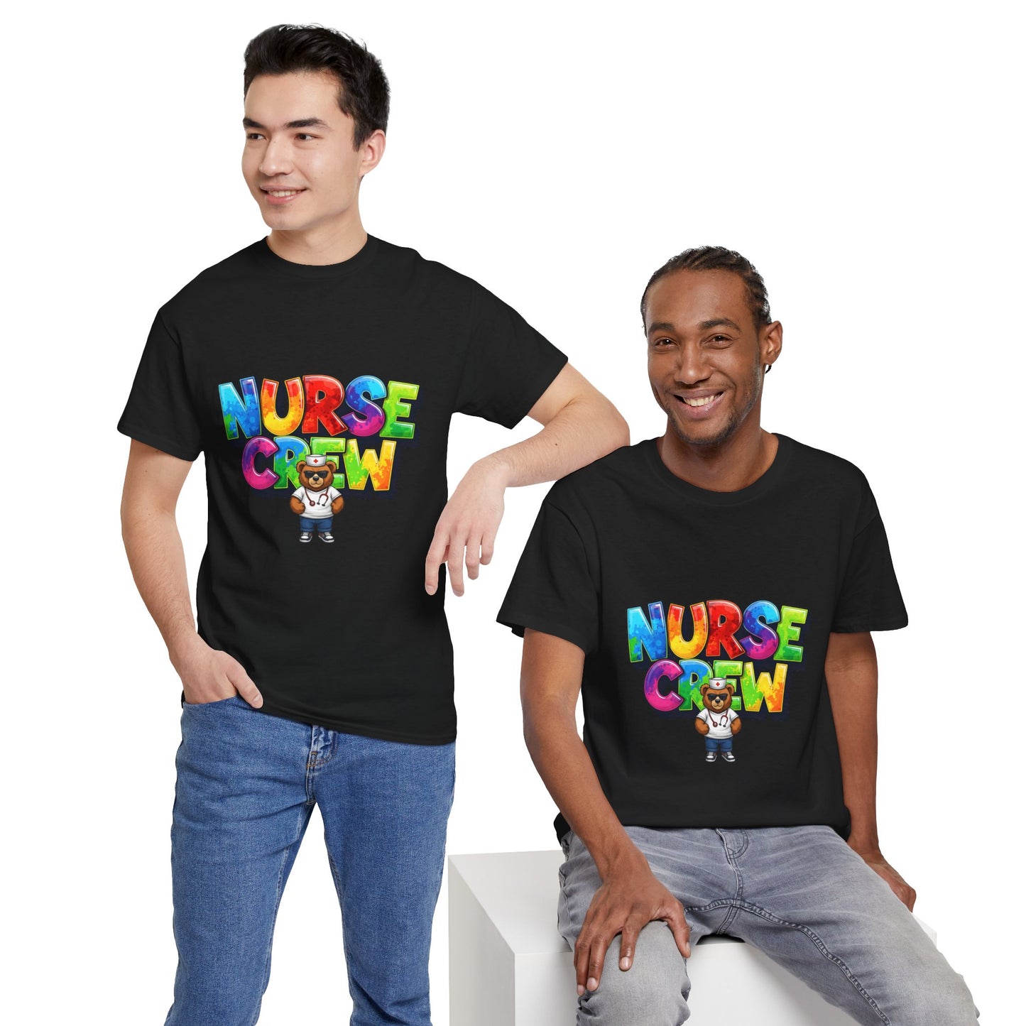 Nurse Crew Graphic Tee — Colorful Cartoon Nurse Appreciation Shirt