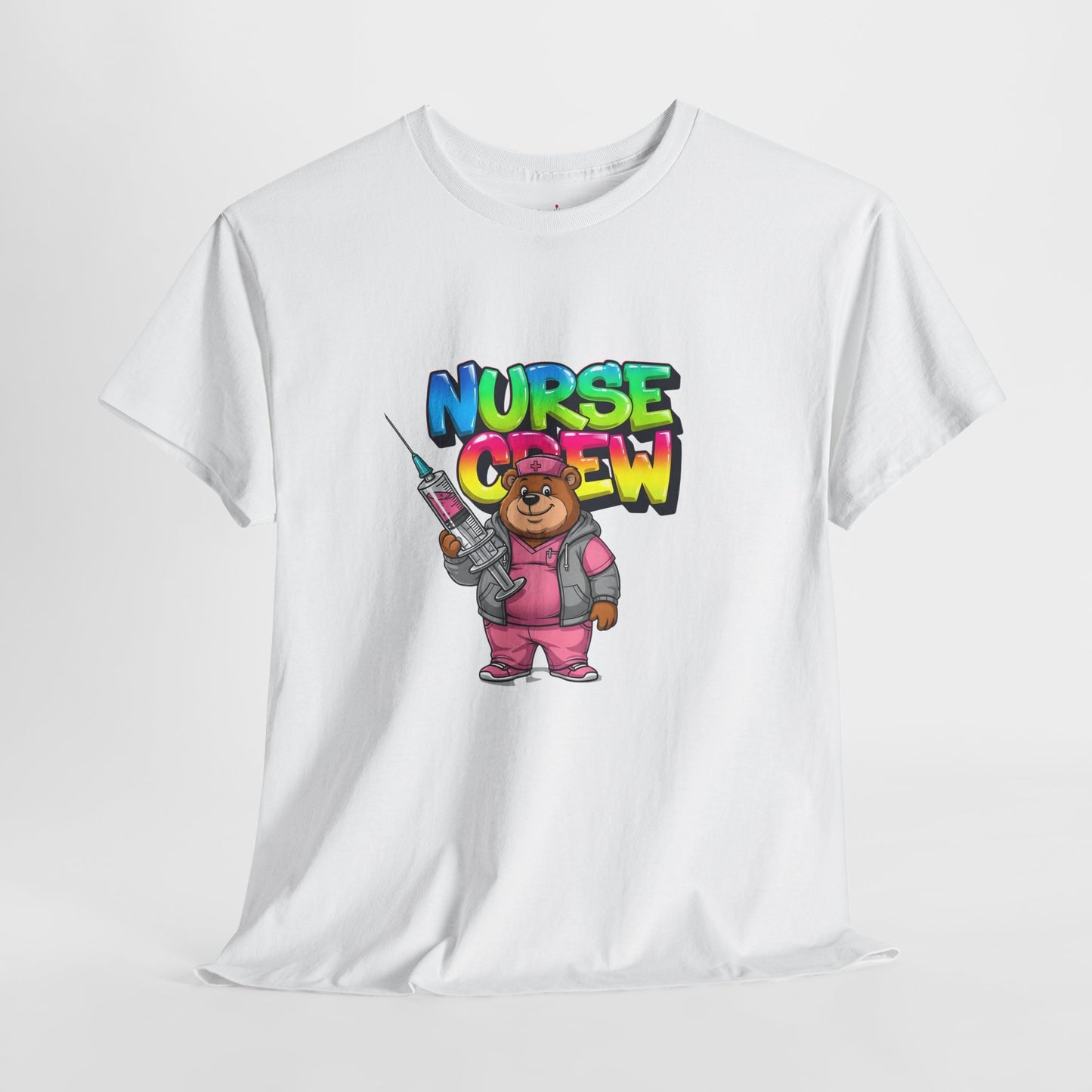 Nurse Crew T-Shirt — Cute Cartoon Nurse Bear Graphic Tee