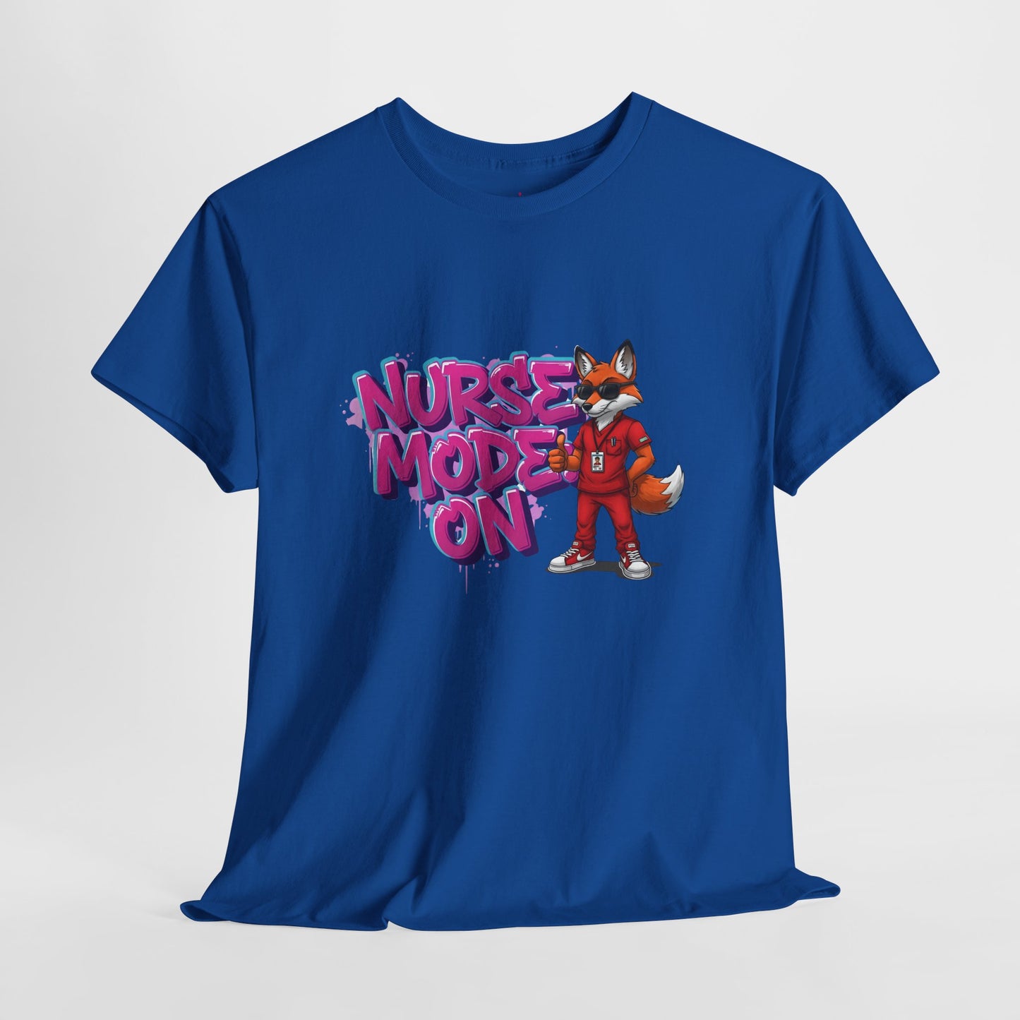 Nurse Mode On T-Shirt — Cute Fox Nurse Graphic Tee for Healthcare Workers