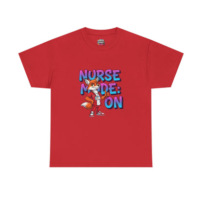 Nurse Mode On T‑Shirt — Cute Fox Nurse Graphic Tee for Nurses & Nursing Students