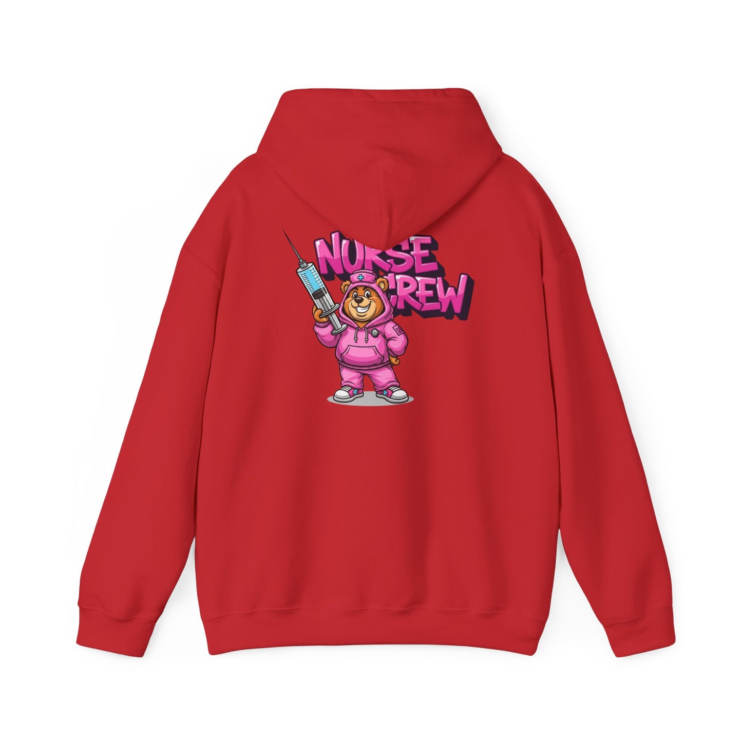 Nurse Crew Hoodie — Cute Teddy Nurse with Syringe Graphic