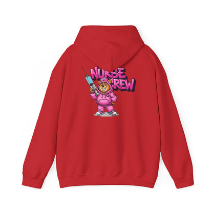 Nurse Crew Hoodie — Cute Teddy Nurse with Syringe Graphic