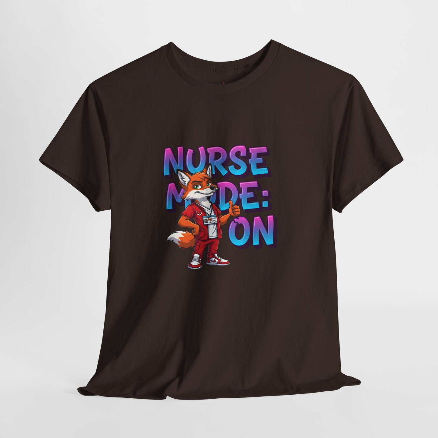 Nurse Mode On T‑Shirt — Cute Fox Nurse Graphic Tee for Nurses & Nursing Students