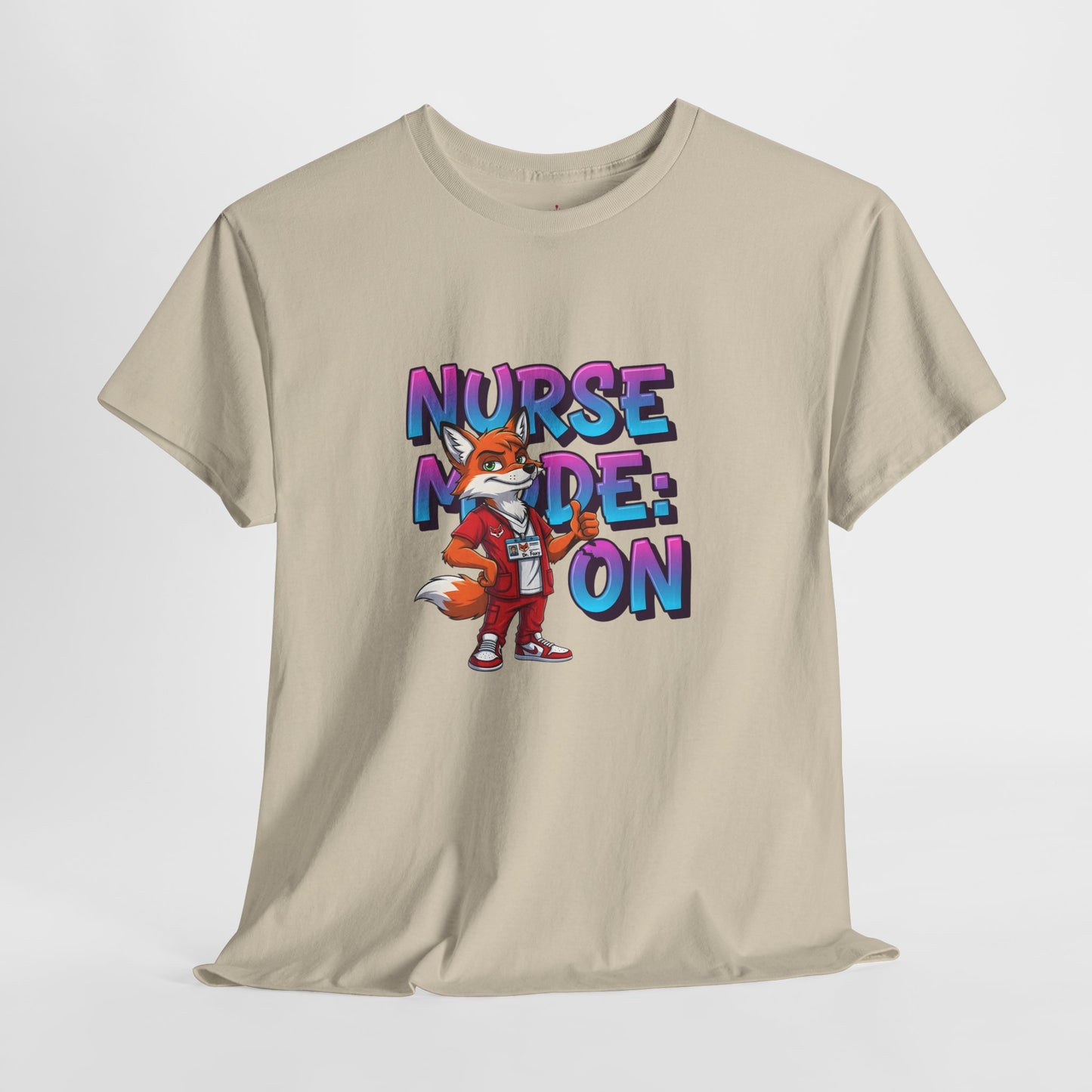 Nurse Mode On T‑Shirt — Cute Fox Nurse Graphic Tee for Nurses & Nursing Students
