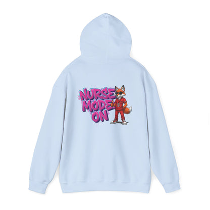 Unisex Nurse Hoodie — 'Nurse Mode On' Cute Nurse Fox Graphic Pullover