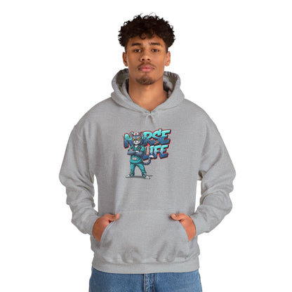 Unisex Nurse Life Hoodie — Cute Cartoon Nurse Graphic Pullover