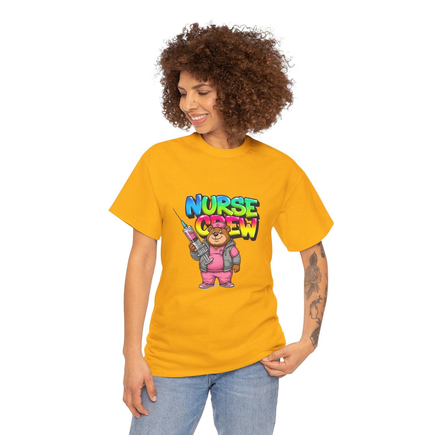 Nurse Crew T-Shirt — Cute Cartoon Nurse Bear Graphic Tee