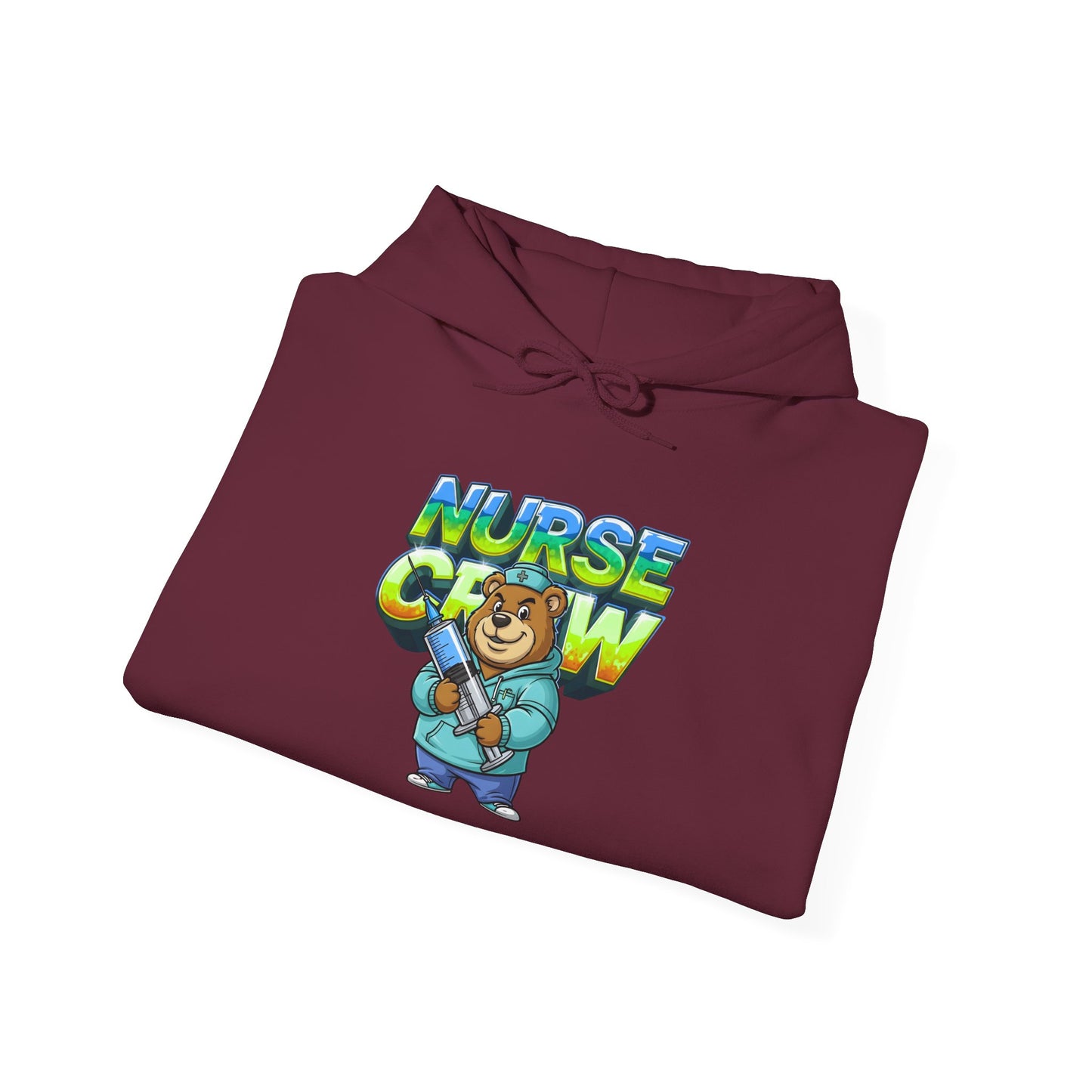 Unisex Nurse Crew Hoodie — Cute Bear Nurse Graphic Pullover