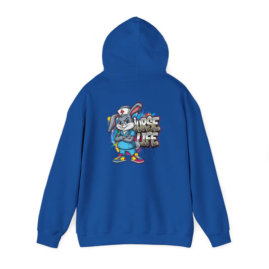 Nurse Life Hoodie — Cute Nurse Bunny Graphic Medical Hoodie