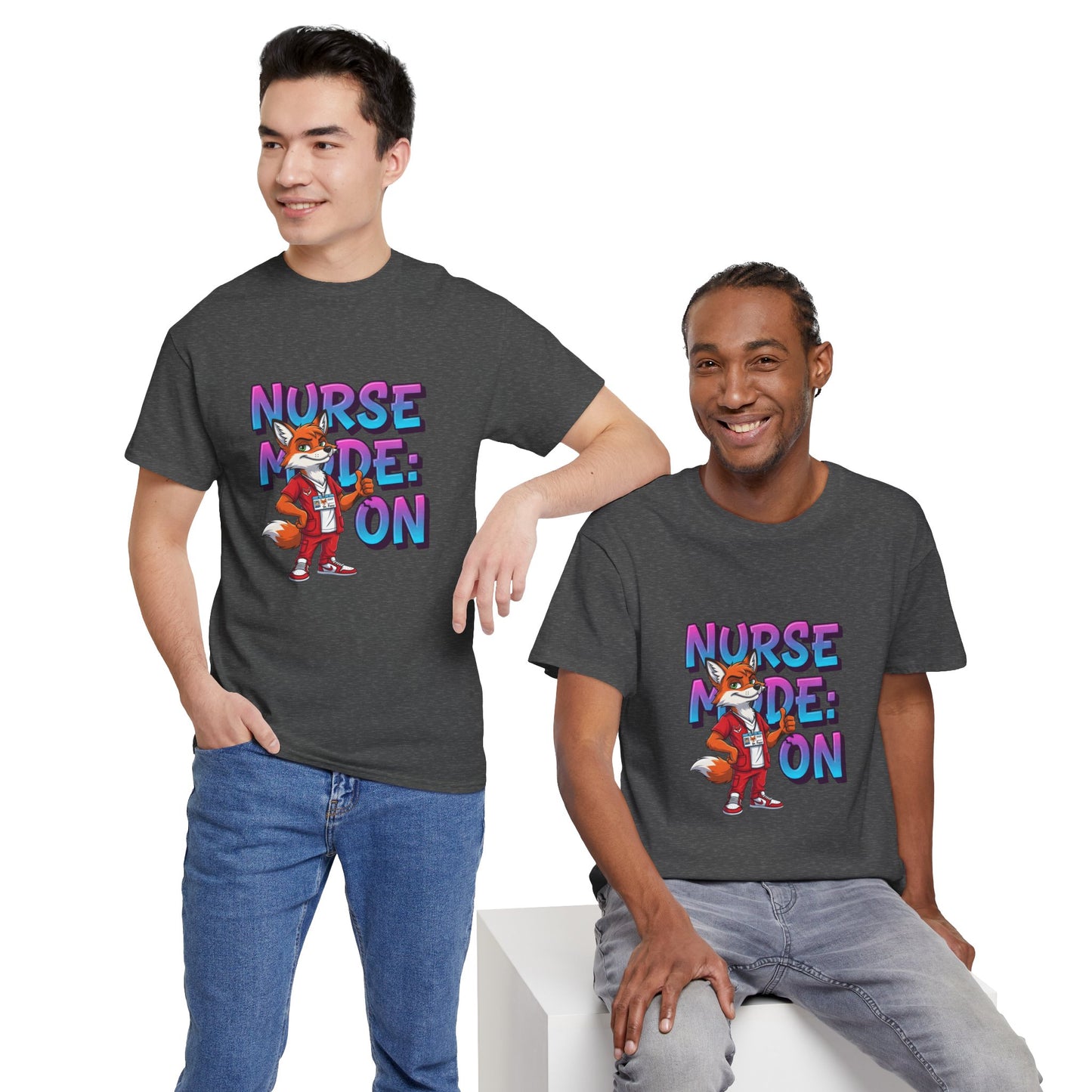 Nurse Mode On T‑Shirt — Cute Fox Nurse Graphic Tee for Nurses & Nursing Students