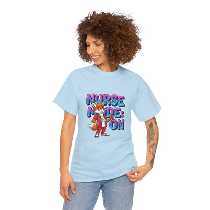 Nurse Mode On T‑Shirt — Cute Fox Nurse Graphic Tee for Nurses & Nursing Students