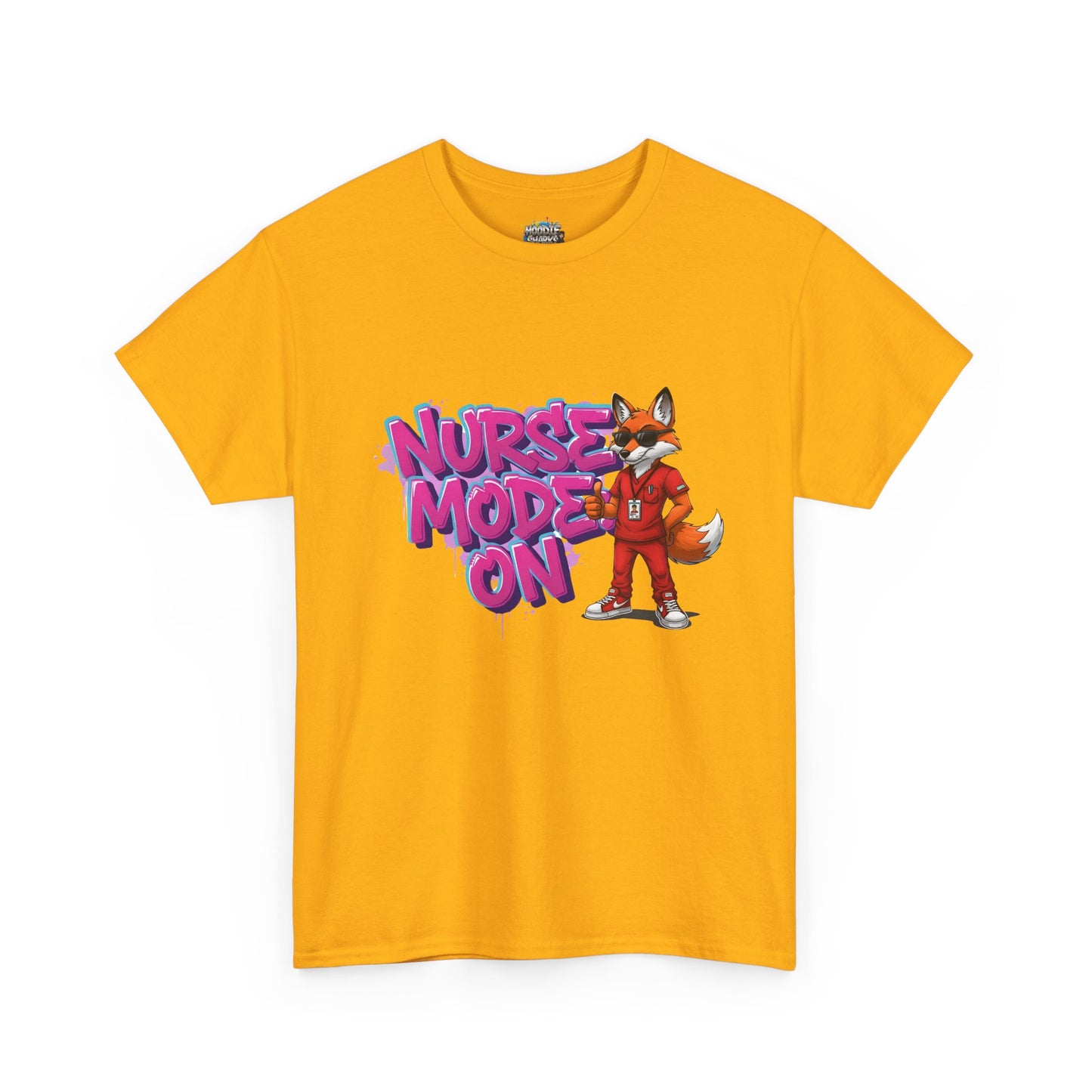 Nurse Mode On T-Shirt — Cute Fox Nurse Graphic Tee for Healthcare Workers