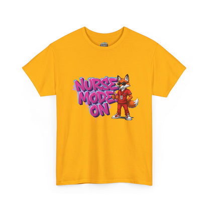 Nurse Mode On T-Shirt — Cute Fox Nurse Graphic Tee for Healthcare Workers