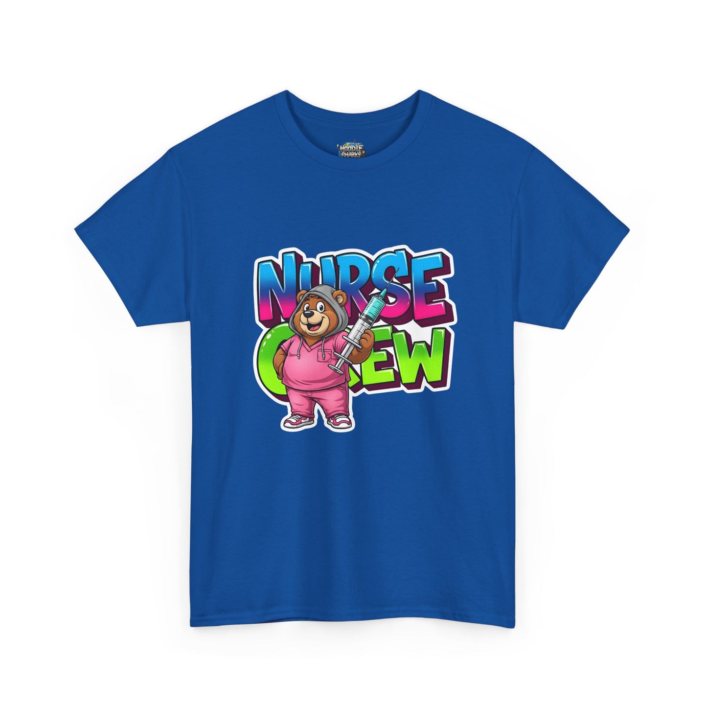 Nurse Crew Bear T‑Shirt — Cute Pink Nurse Cartoon Tee for Nurses & Medical Staff