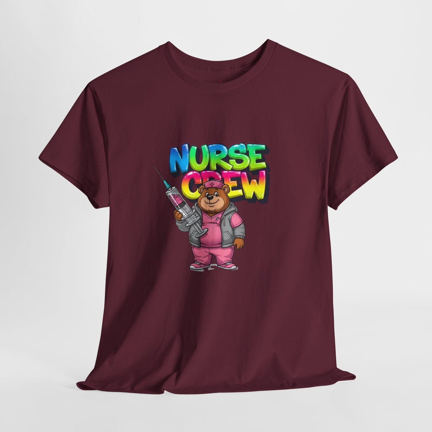 Nurse Crew T-Shirt — Cute Cartoon Nurse Bear Graphic Tee