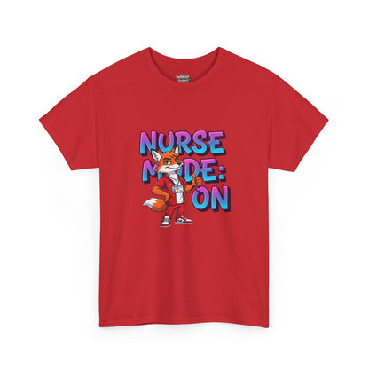 Nurse Mode On T‑Shirt — Cute Fox Nurse Graphic Tee for Nurses & Nursing Students