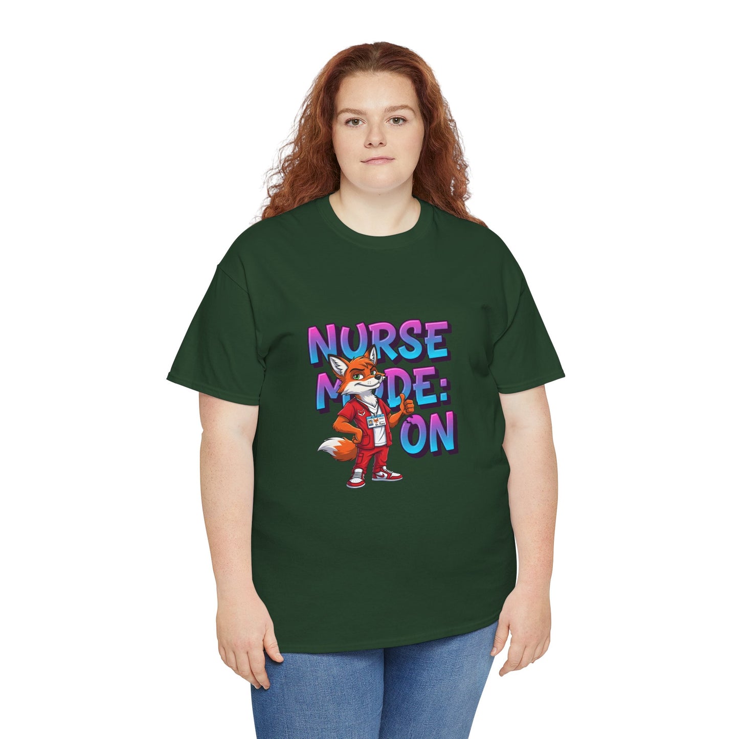 Nurse Mode On T‑Shirt — Cute Fox Nurse Graphic Tee for Nurses & Nursing Students