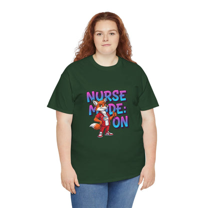 Nurse Mode On T‑Shirt — Cute Fox Nurse Graphic Tee for Nurses & Nursing Students
