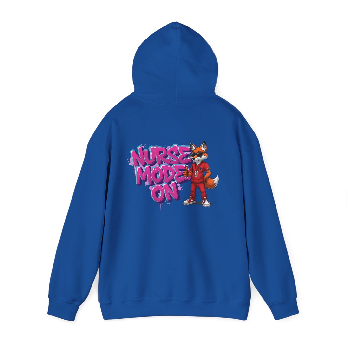 Unisex Nurse Hoodie — 'Nurse Mode On' Cute Nurse Fox Graphic Pullover