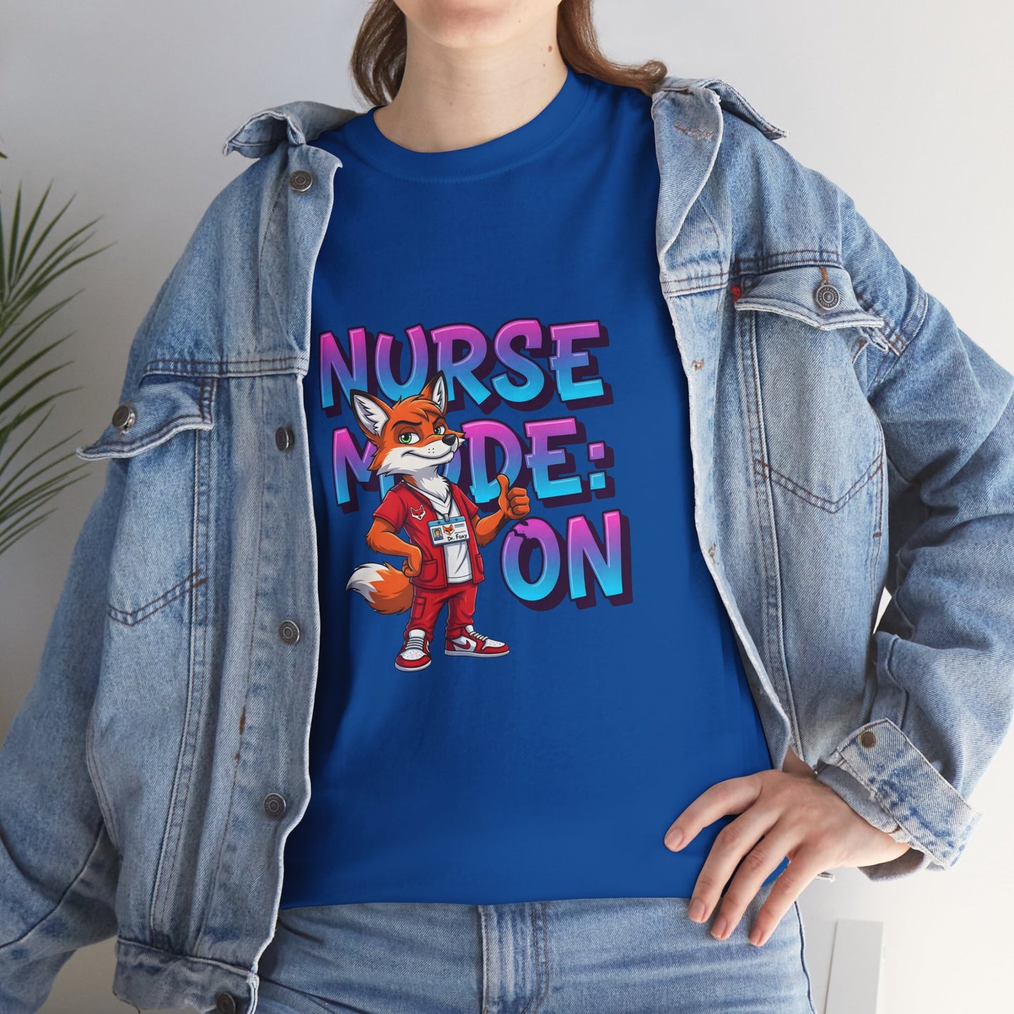 Nurse Mode On T‑Shirt — Cute Fox Nurse Graphic Tee for Nurses & Nursing Students