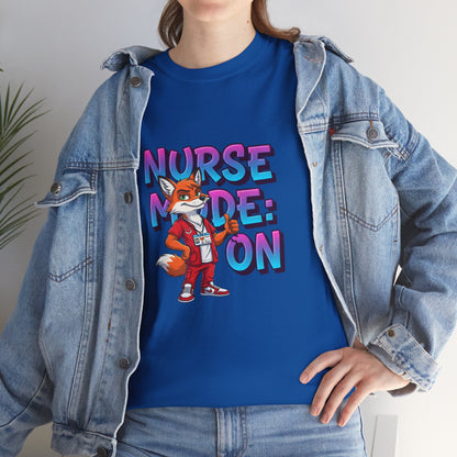 Nurse Mode On T‑Shirt — Cute Fox Nurse Graphic Tee for Nurses & Nursing Students