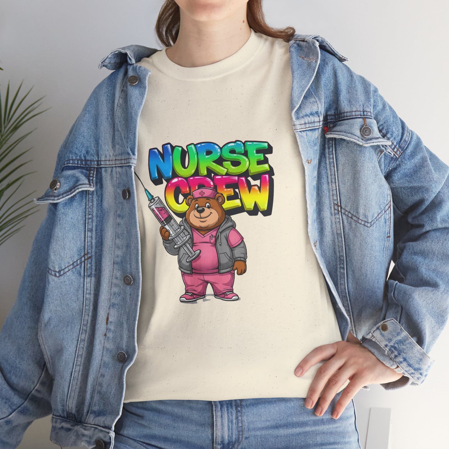 Nurse Crew T-Shirt — Cute Cartoon Nurse Bear Graphic Tee